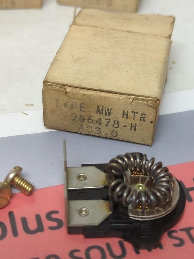 WESTINGHOUSE,966-478-H,TYPE MW OVERLOAD THERMAL HEATER RELAY LOT OF 4 NOS