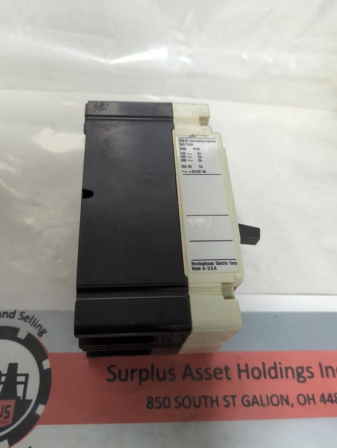 Used WESTINGHOUSE,6638C30G83,CIRCUIT BREAKER 2-POLE 10A 600VAC PRE-OWNED