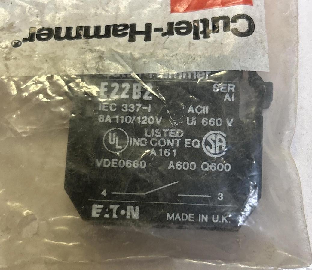 EATON CUTLER-HAMMER,E22B2,CONTACT BLOCK NOS