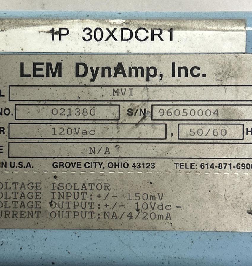 Used LEM DYNAMP,MVI,VOLTAGE ISOLATOR