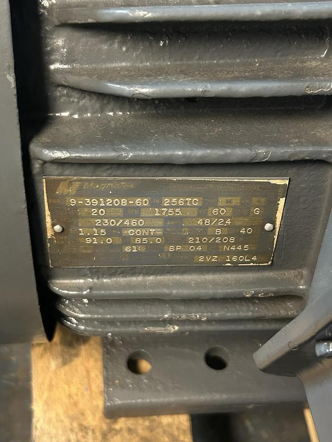 Used MAGNETEK,9-391208-60,MOTOR 20HP 230/460V 1755RPM 3PH 256TC FRAME