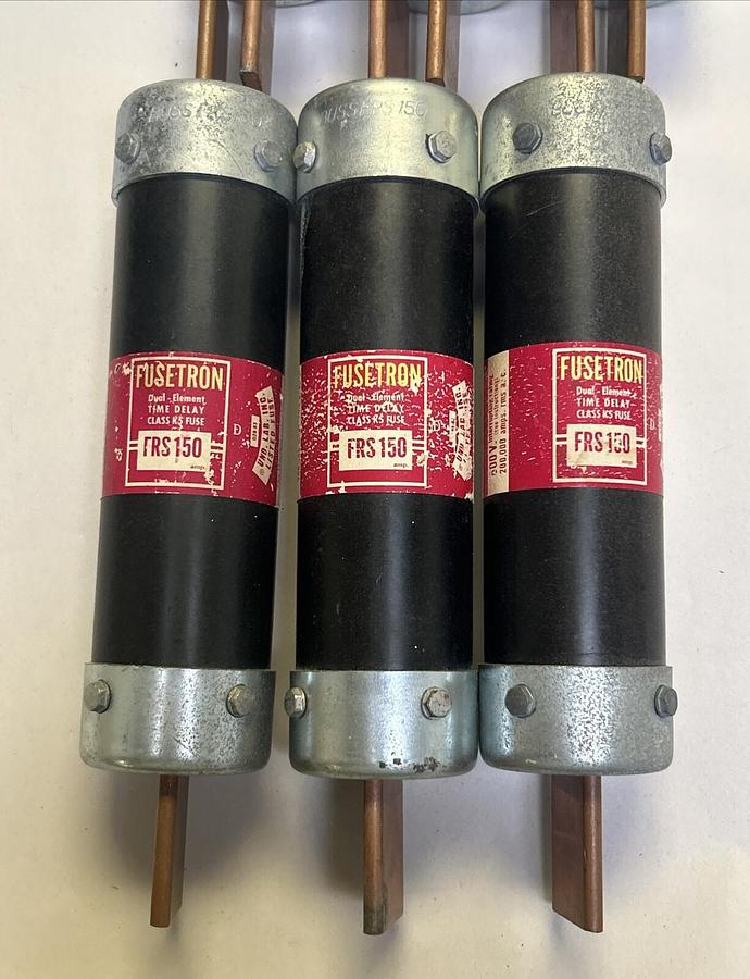 Used BUSSMANN,FRS150,FUSETRON FUSE 150A 600V LOT OF 6