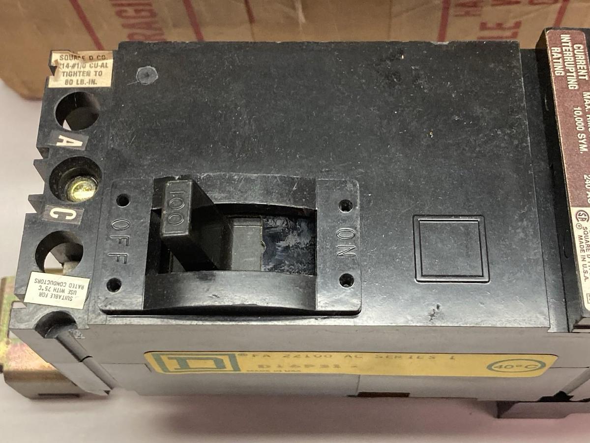 Square D,FA 22100-AC,2-Pole Circuit Breaker 100A 240Vac