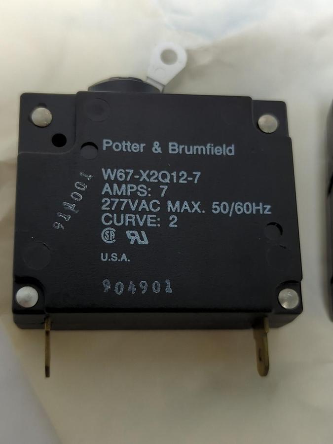 POTTER & BRUMFIELD,W67-X2Q12-7,CIRCUIT BREAKER 1 POLE BOX OF 2