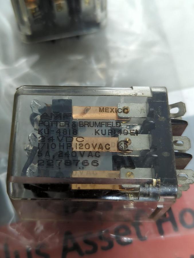 Used POTTER & BRUMFIELD,KU-4818,RELAY LOT OF 6 PRE-OWNED