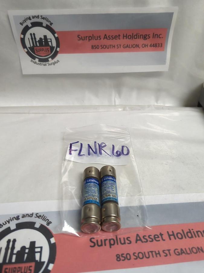Used LITTELFUSE,FLNR-60,POWR-GARD 60 AMP FUSE LOT OF 2 PRE-OWNED