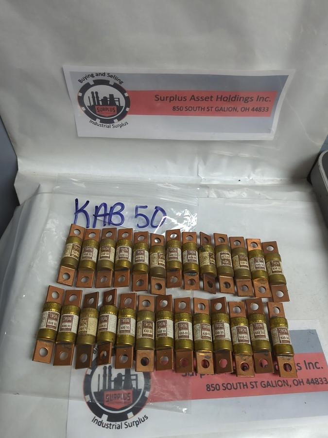 COOPER BUSSMANN,KAB-50,RECTIFIER FUSE 50 AMP LOT OF 26 NOS