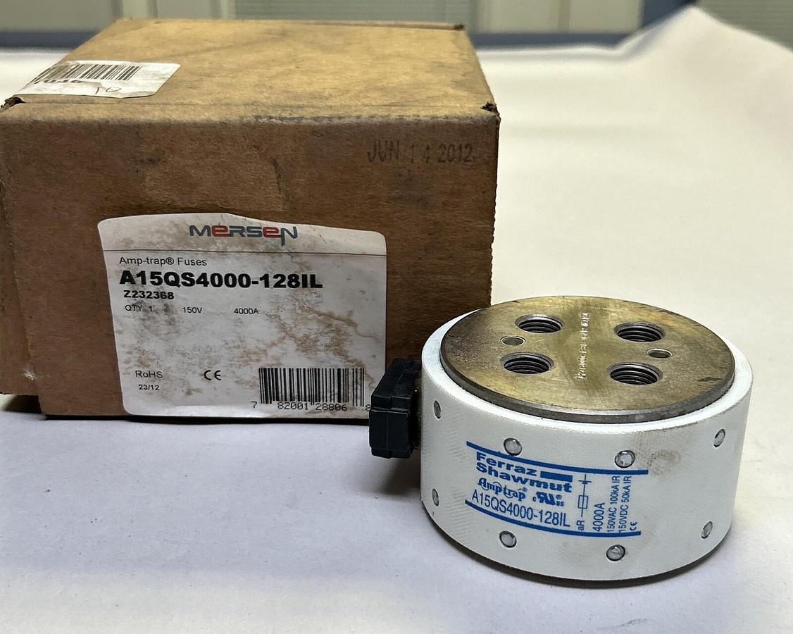Used MERSEN FERRAZ SHAWMUT,A15QS4000-128IL,SEMICONDUCTOR FUSE 150V 4000A NEW