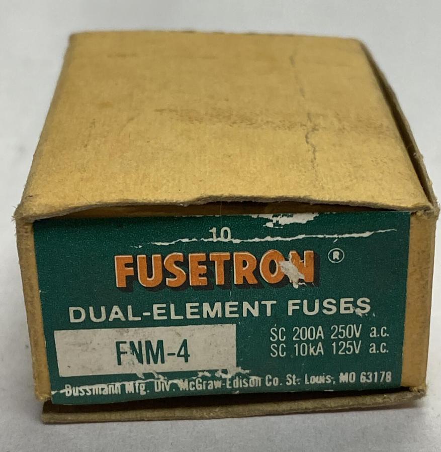 Cooper Bussmann,FNM-4,Fusetron Fuse Lot Of 9 NOS