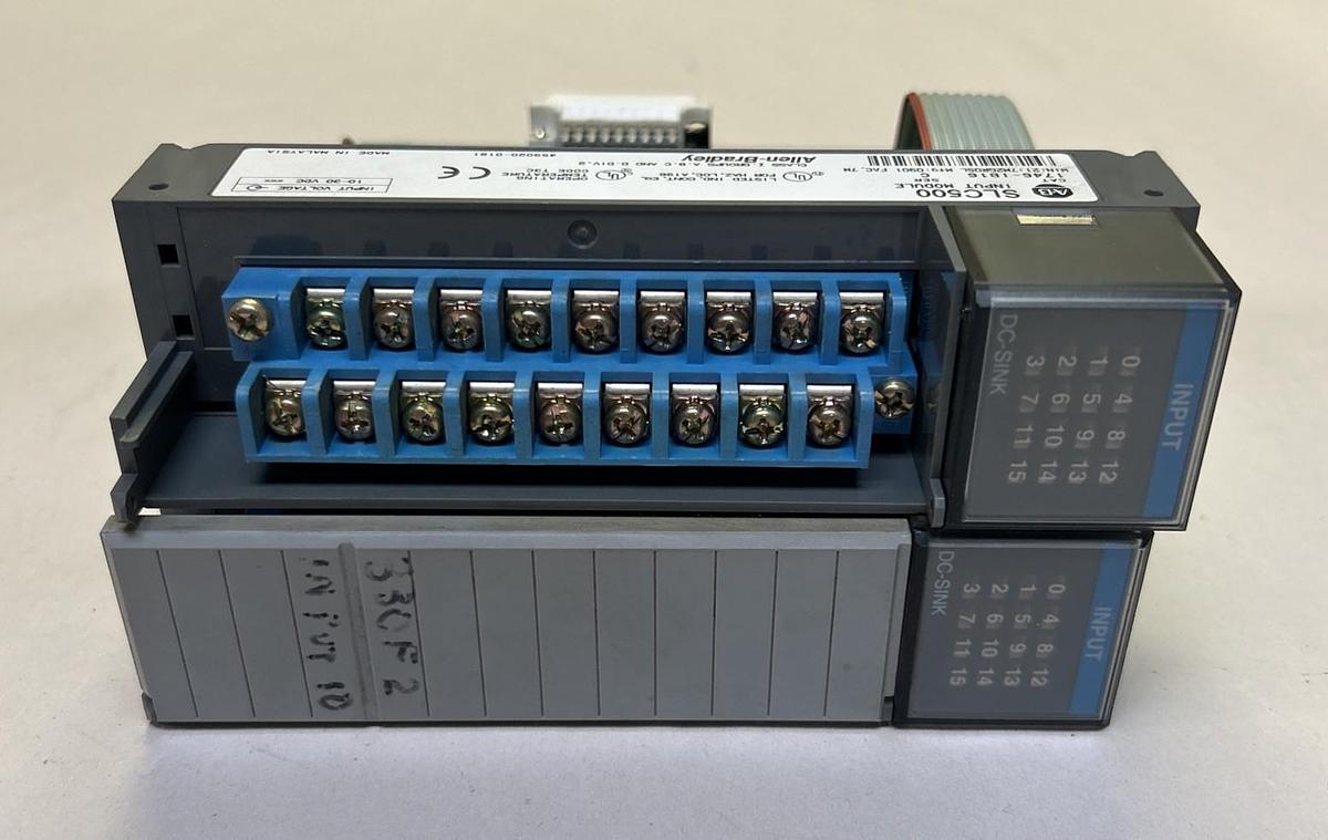 Used ALLEN BRADLEY,1746-IB16,SER C SLC500 INPUT MODULE LOT OF 2