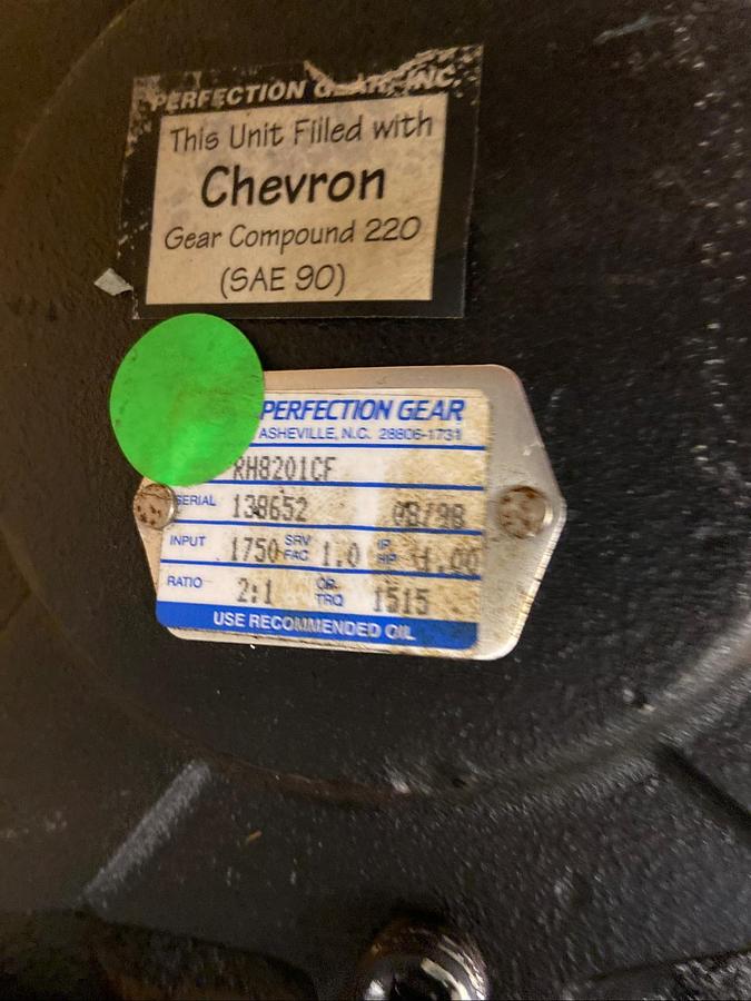 Perfection Gear,RH8201CF,Gear Reducer 1Hp Ratio 2:1