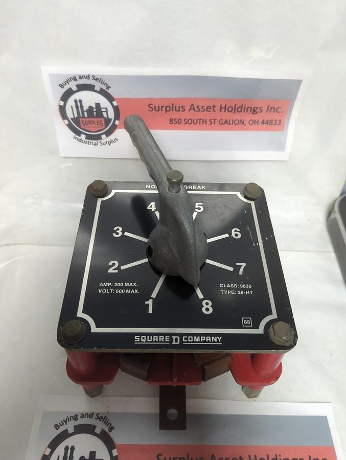 Used SQUARE D,9830-28-HT,NON-LOAD BREAK SWITCH 200 AMP 600V PRE-OWNED