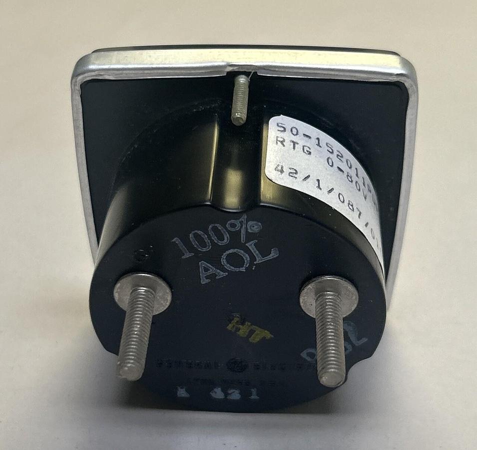 GENERAL ELECTRIC,50-152011PDPD2,PANEL METER 0-80 DC VOLTS NOS