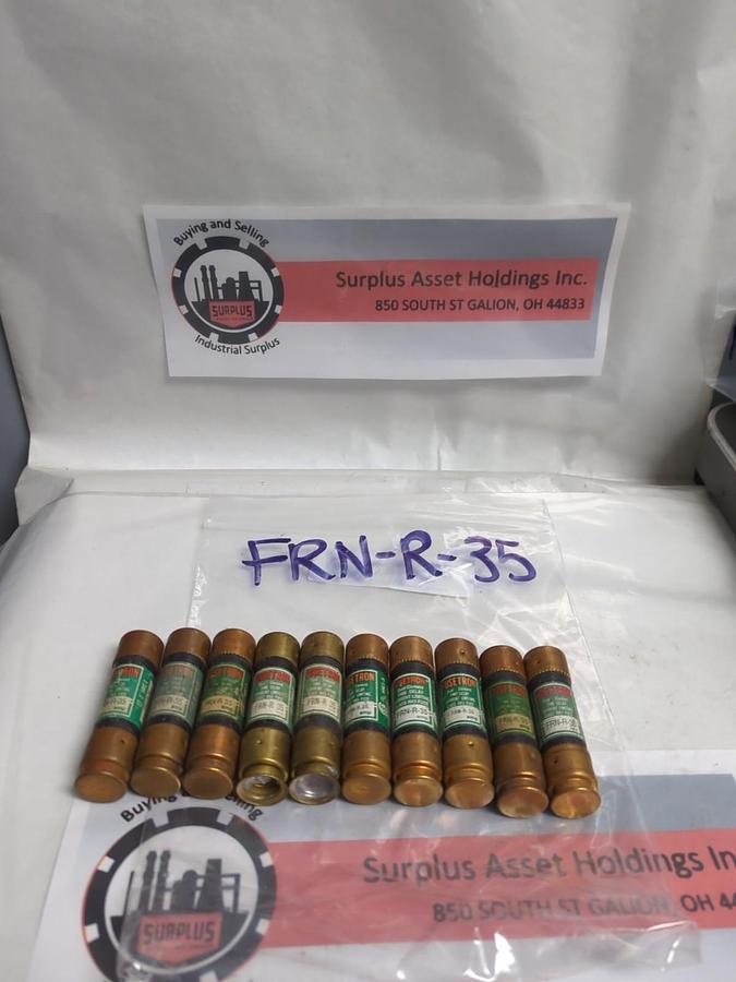 Used COOPER BUSSMANN,FRN-R-35,FUSETRON 35 AMP FUSE LOT OF 10 PRE-OWNED