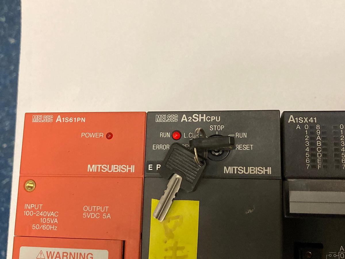 Used Mitsubishi,A1S61PN A2USHCPU A1SX41 (x3) A1SX71 A1SY41 A1SY81 A1SJ61BT11,Rack