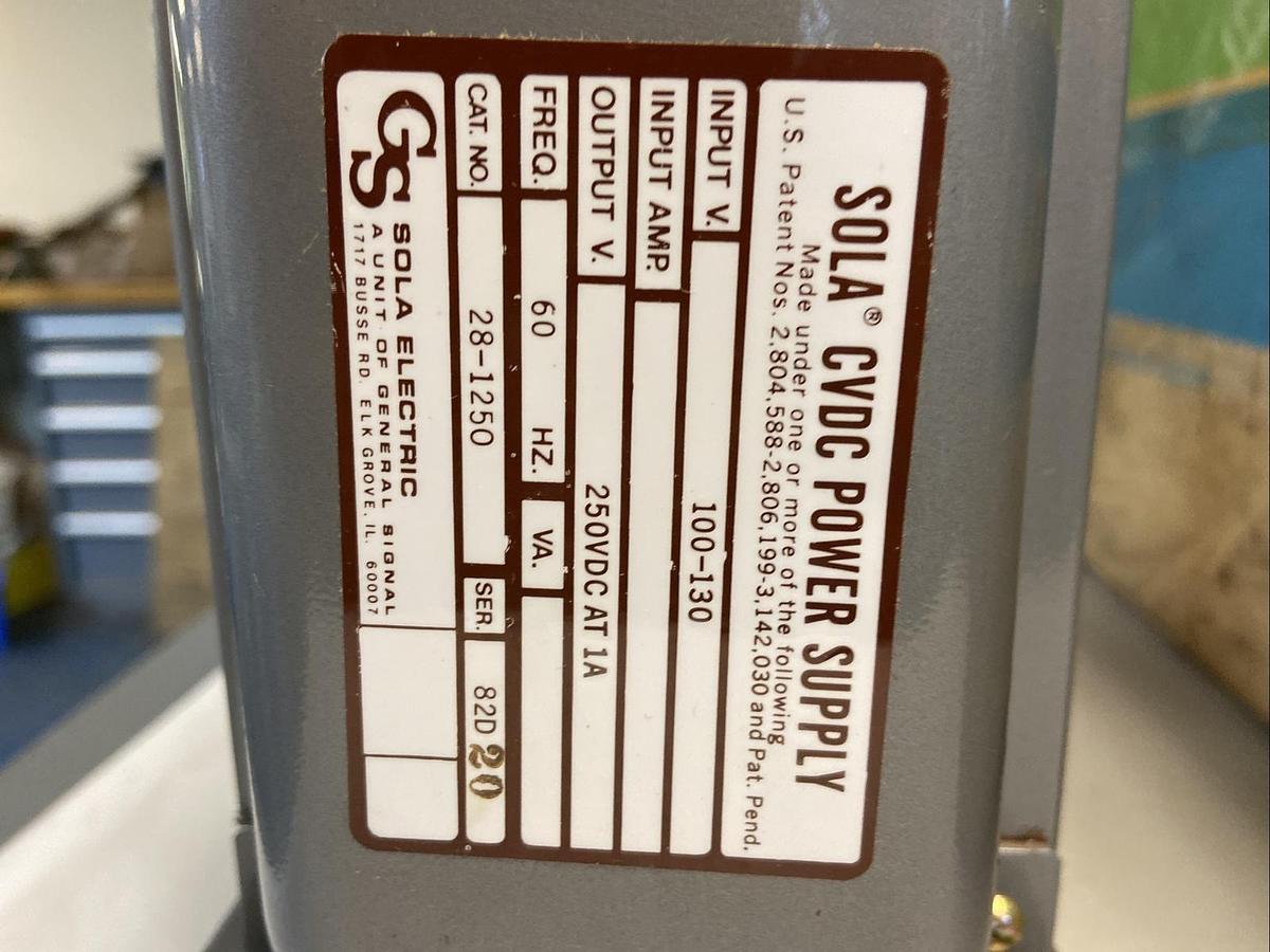 Sola,28-1250,Power Supply Input 100-130V Output 250VDC