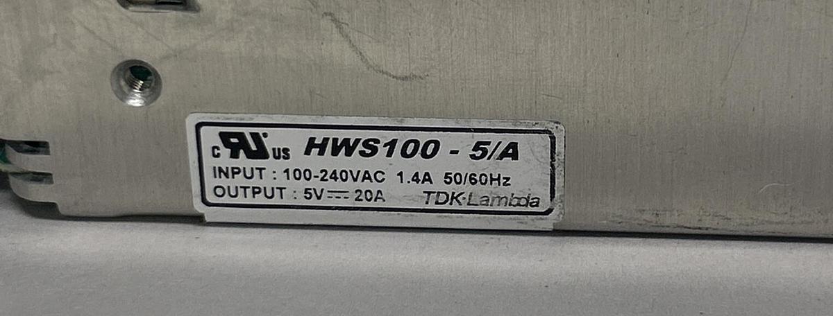 Used TDK LAMBDA,HWS100-5/A,POWER SUPPLY