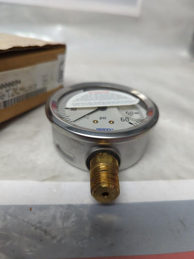 WIKA,0-60,GAUGE 2-1/2 IN FACE 1/4 IN NPT BOTTOM CONNECTION NOS
