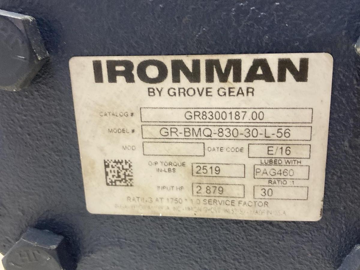 Used Iron Man,GR-8MQ-830-30-L-56,Left Angle Gear Reducer Ratio 30:1