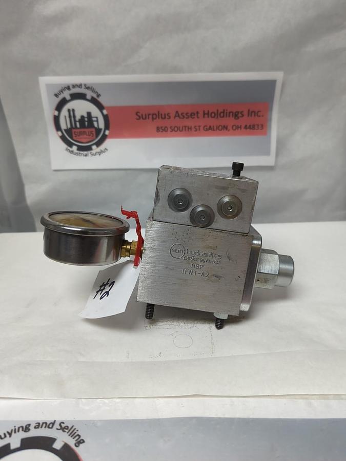 Used SUN HYDRAULICS,BBP,MANIFOLD IFNI-A2+ WITH PPFC-ABN CARTRIDGE VALVE PRE-OWNED