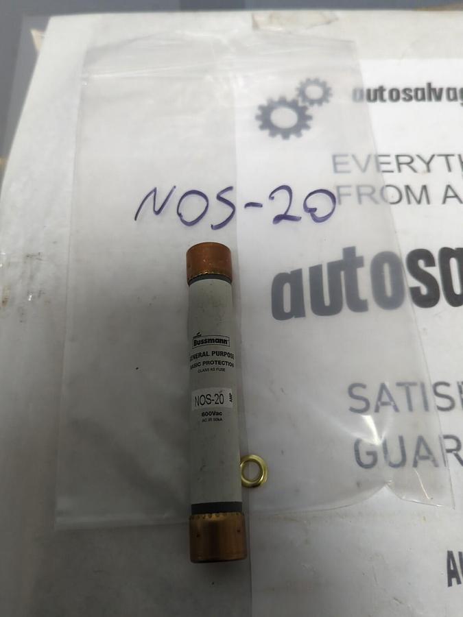 COOPER BUSSMANN,NOS-20,GENERAL PURPOSE 20 AMP FUSE NOS