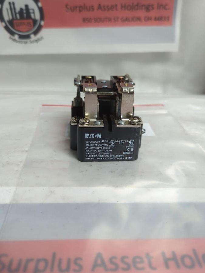 EATON,9575H3D000,SERIES D CONTACTOR 600V 60HZ 550V 50HZ NOS