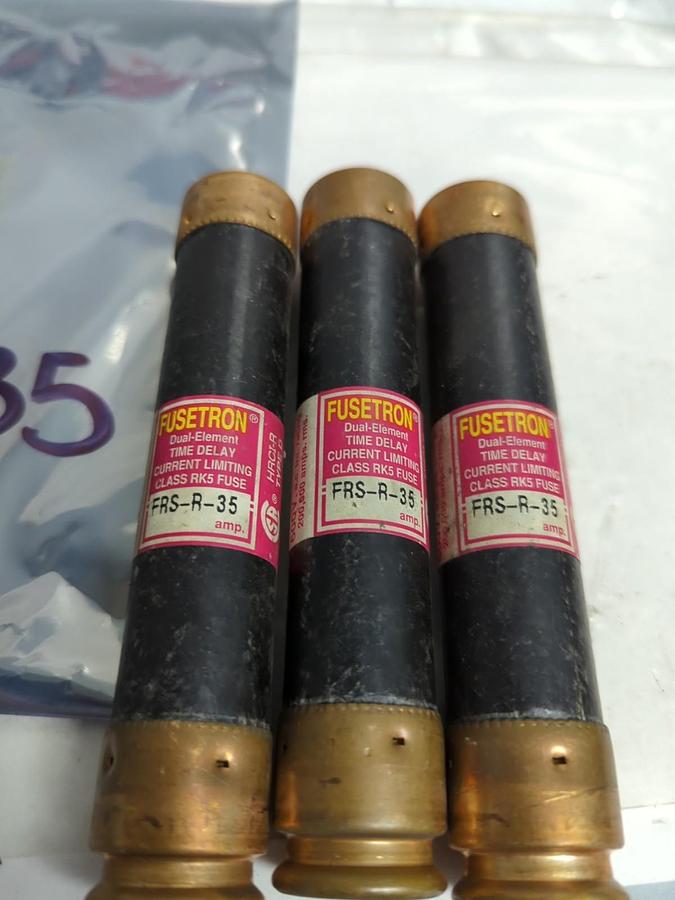Used COOPER BUSSMANN,FRS-R-35,FUSETON FUSE 35 AMP LOT OF 3 PRE-OWNED