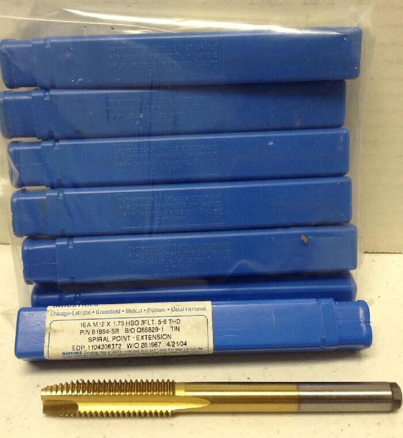 Greenfield Industries,61854-SB,Spiral Point Extension M12x1.75 3Flute LOT OF 7