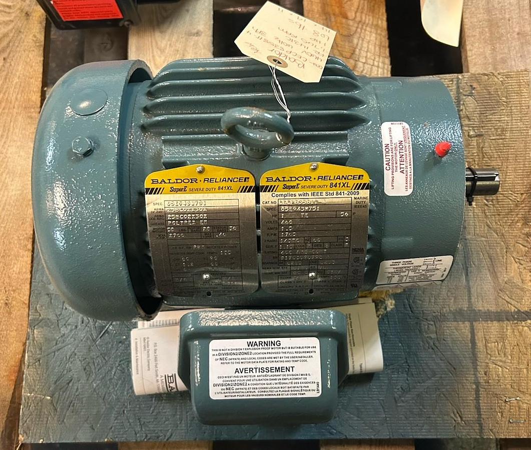 BALDOR,CECP83581T-4,SEVERE DUTY MOTOR 1HP 1765RPM 460V 143TC FRAME NOS
