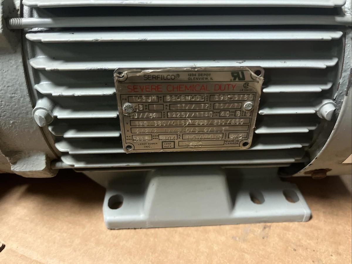 Used SERFILCO,H2-X1-1/2CE2V(M2xM1)-D2.0,SERIES HE HORIZONTAL CHEMICAL PUMP 2HP 2X1.5