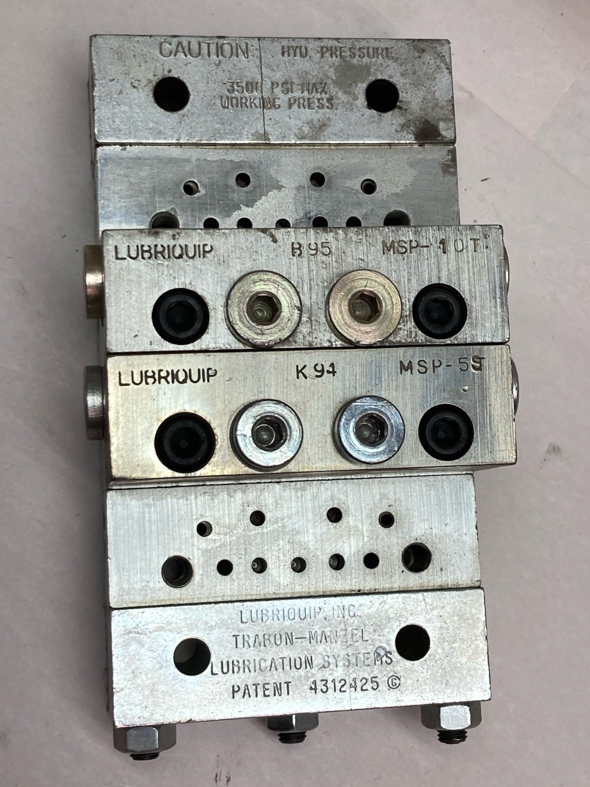 Used Lubriquip,4312425,Block Valve Manifold MSP-10T MSP-5T 3500 PSI Max