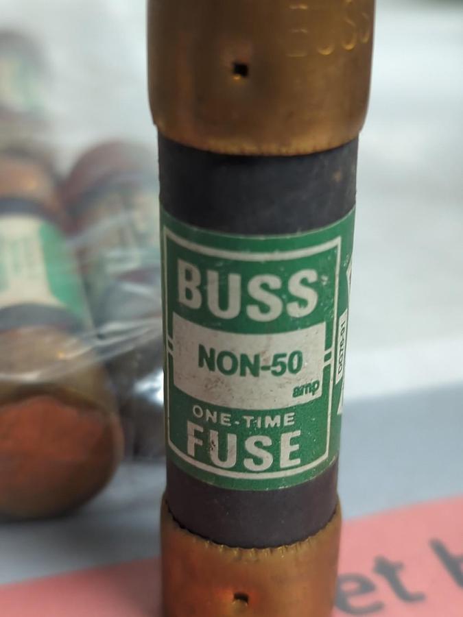 Used COOPER BUSSMANN,NON-50,ONE-TIME FUSE 50 AMP LOT OF 16 PRE-OWNED