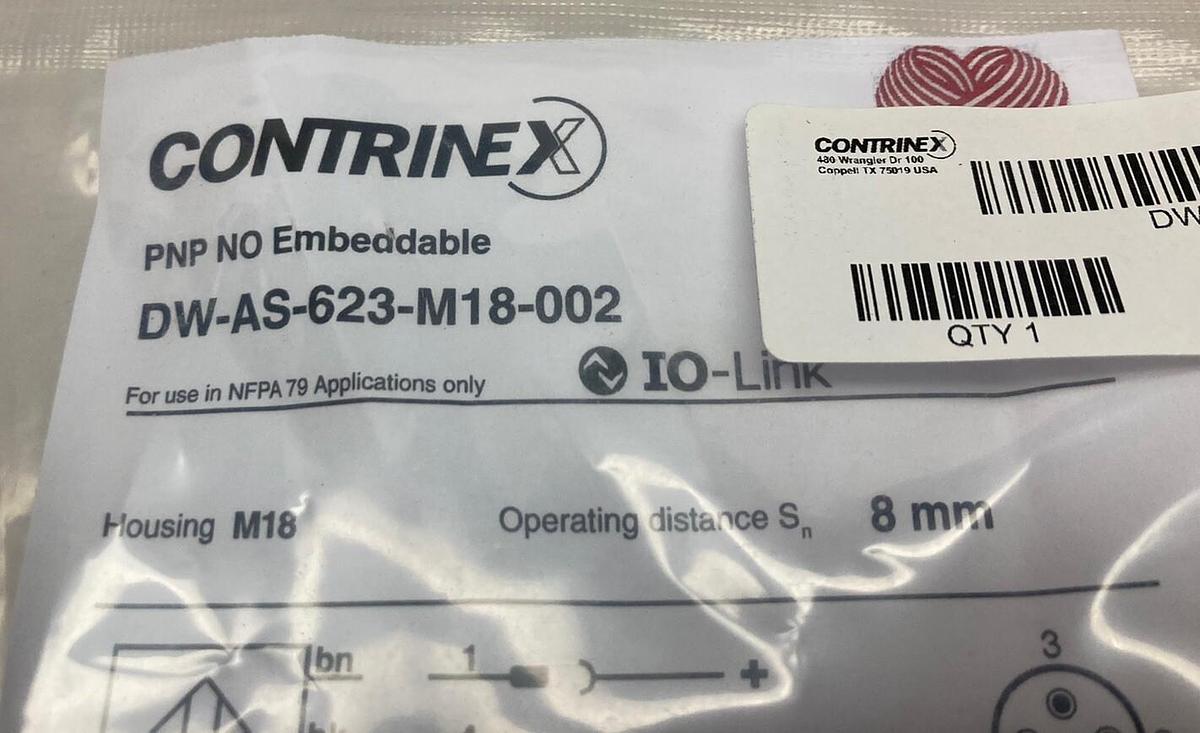Used Contrinex,DW-AS-623-M18-002,Extra Range Inductive Center
