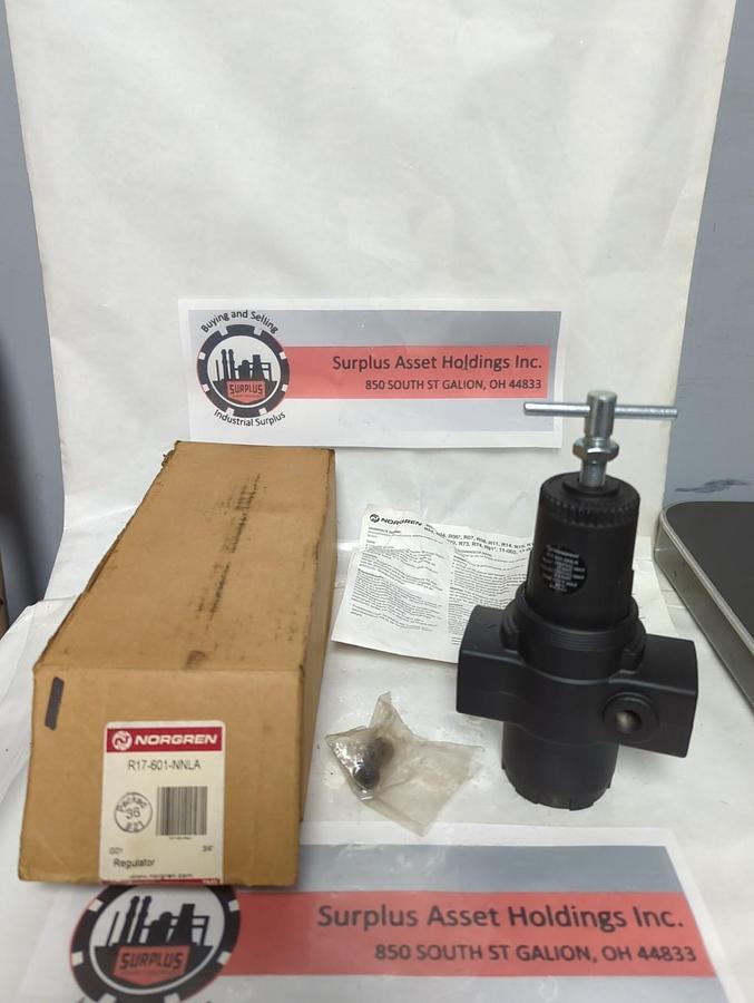NORGREN,R17-601-NNLA,3/4 INCH REGULATOR INLET 300PSIG OUTLET 125PSIG NOS