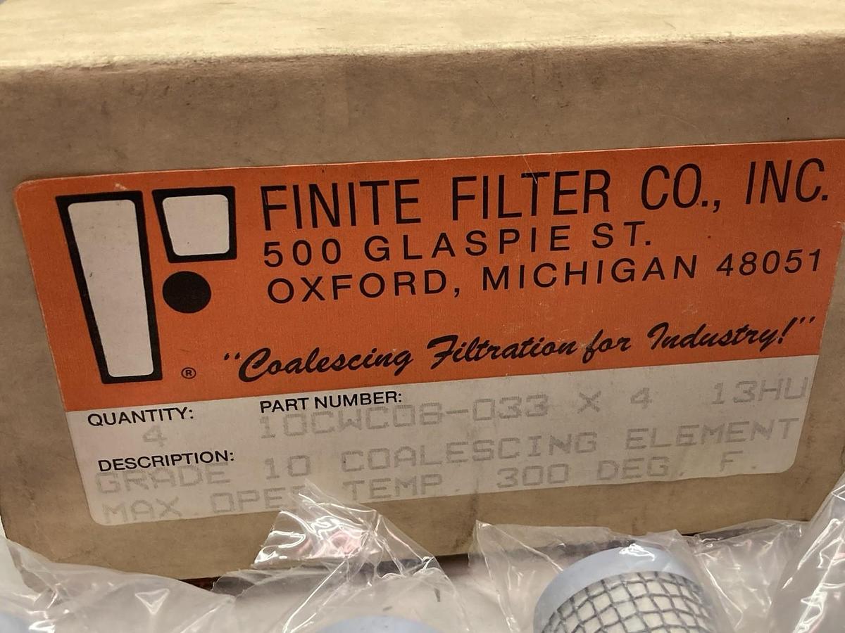 Finite Filter Co,10CW08-033,Grade 10 Coalescing Elements BOX OF 4