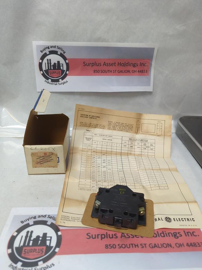 GENERAL ELECTRIC,CR205X,AUXILIARY CONTACT 600V AC 250V DC SAME POLARITY NOS