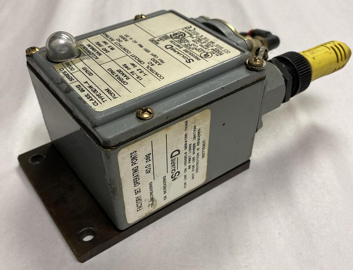 Used SQUARE D,9012-GDW4,PRESSURE SWITCH