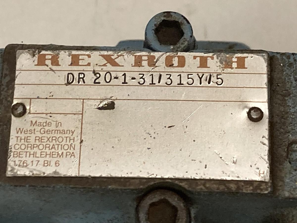 Used Rexroth,DR20-1-31/315YV/5,Hydraulic Relief Valve