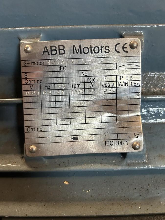 ABB MOTORS,M2QA225S4,MOTOR 37KW 50HP 400V 1770RPM 3PH