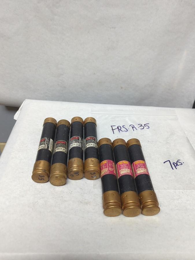 Used COOPER BUSSMANN,FRS-R-35,FUSETRON 35 AMP FUSE LOT OF 7 PRE-OWNED