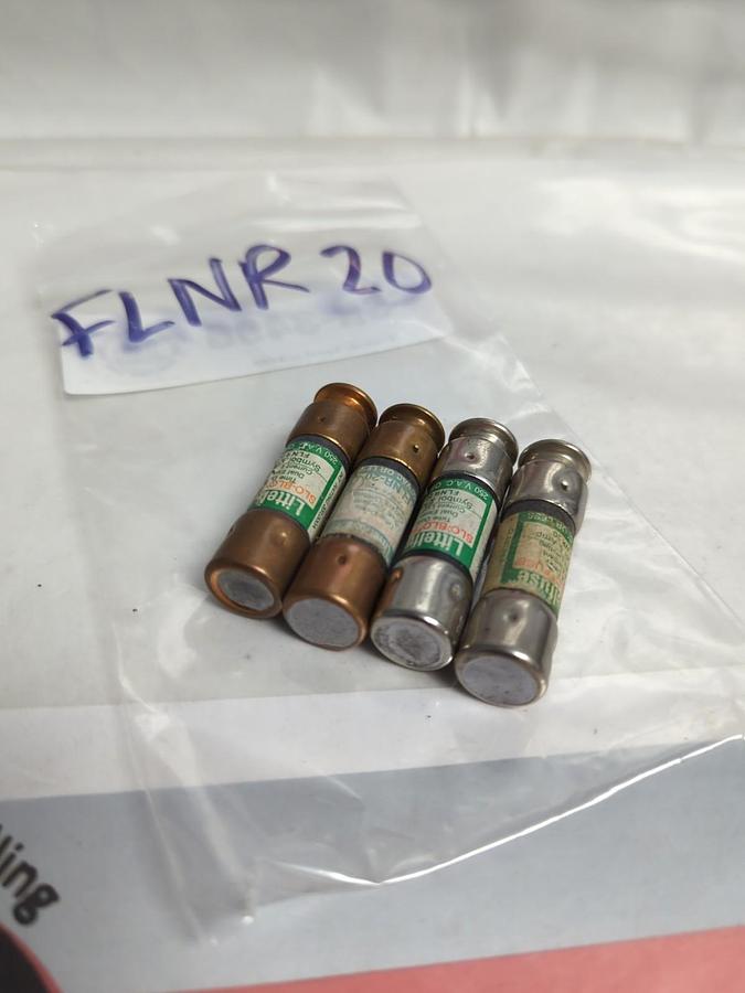 Used LITTELFUSE,FLNR-20,SLO-BLO 20 AMP FUSE LOT 4 OF PRE-OWNED
