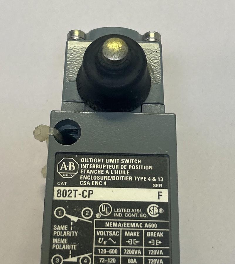 Used ALLEN BRADLEY,802T-CP,OILTIGHT LIMIT SWITCH