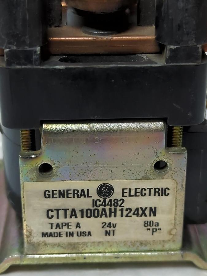Used GENERAL ELECTRIC,CTTA100AH124XN,CONTACTOR 24V 80A IC4482 PRE-OWNED