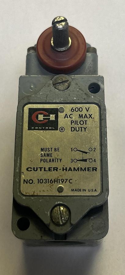 Used CUTLER HAMMER,10316H197C,LIMIT SWITCH