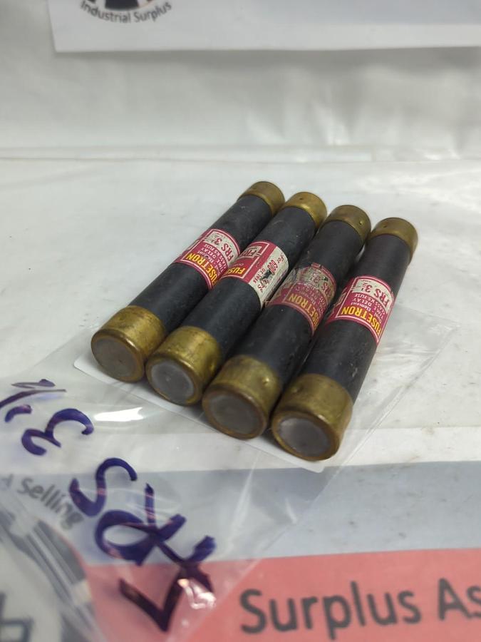 Used COOPER BUSSMANN,FRS-3-1/2,FUSETRON 3-1/2 AMP FUSE LOT OF 4 PRE-OWNED