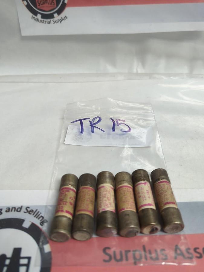 Used GOULD SHAWMUT,TR-15,TRI-ONIC 15 AMP FUSE LOT OF 6 PRE-OWNED