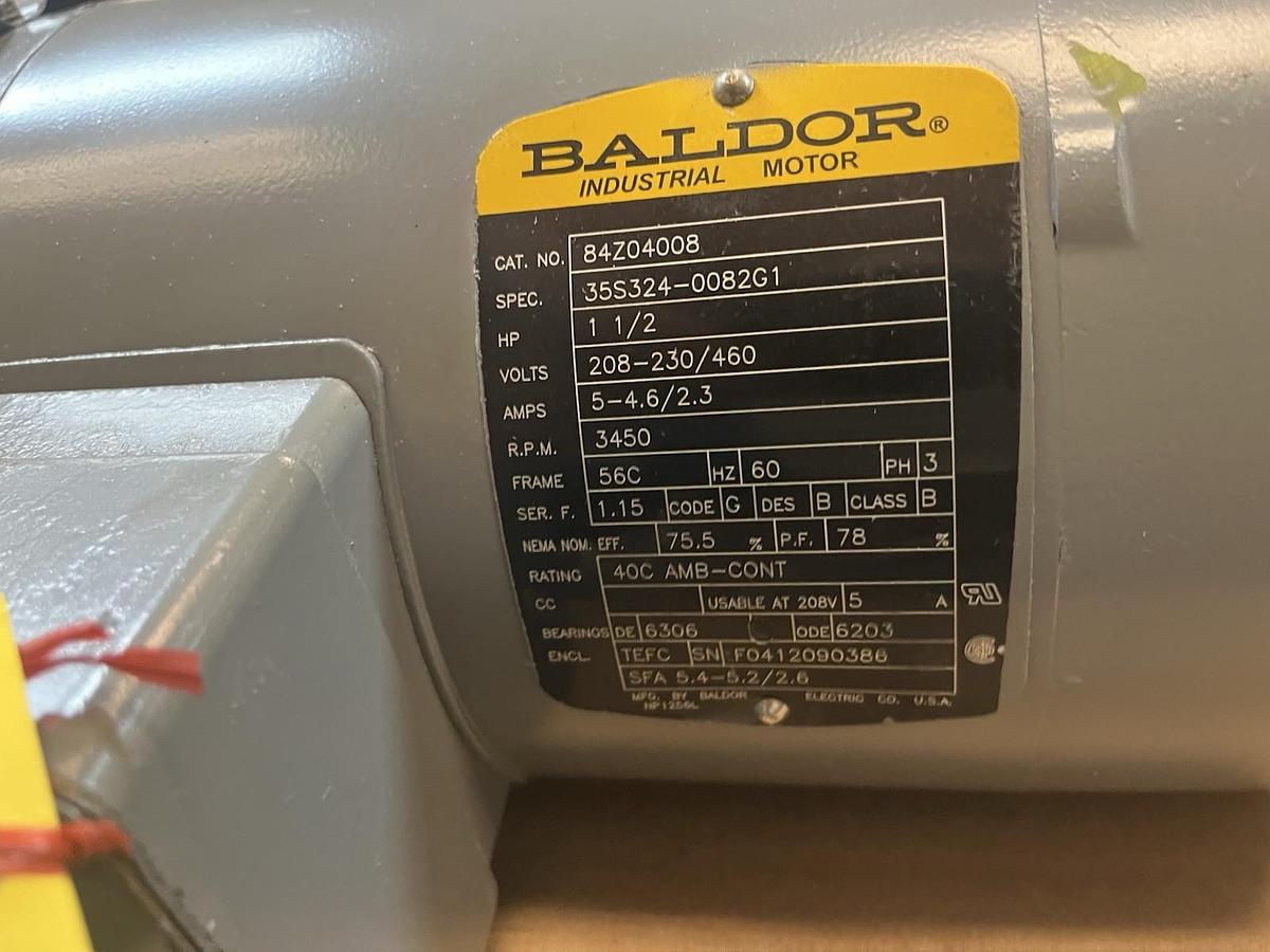 Used BALDOR,84Z04008,GRUNDFOS PUMP MOTOR 1-1/2HP 3450RPM 3PH 56C 208-230/460V
