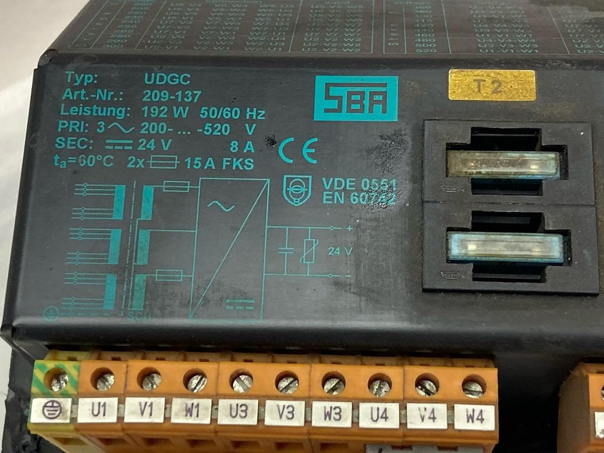 Used SBA,209-0137 Type UDGC,Multi Tap Transformer 24V