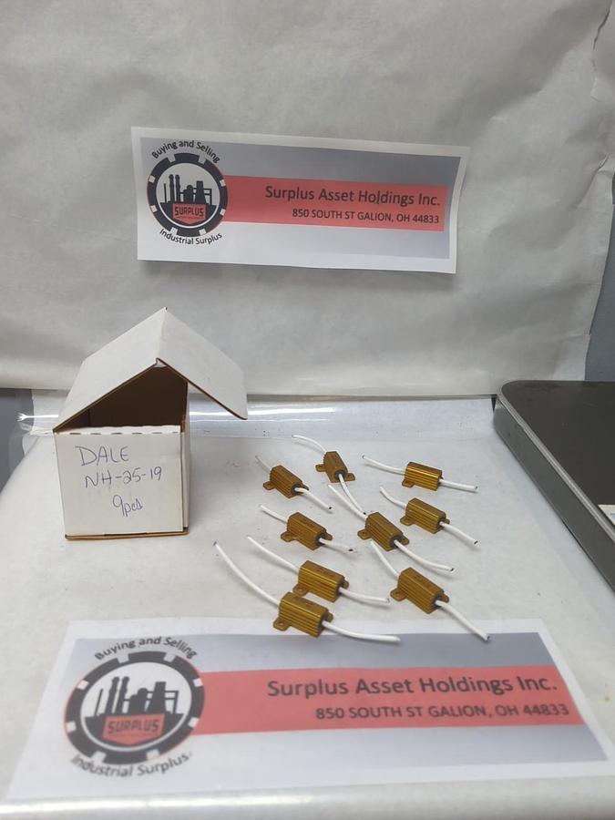 Used DALE,NH-25-19,RESISTOR .03Ω 25W -3+7% LOT OF 9 PRE-OWNED