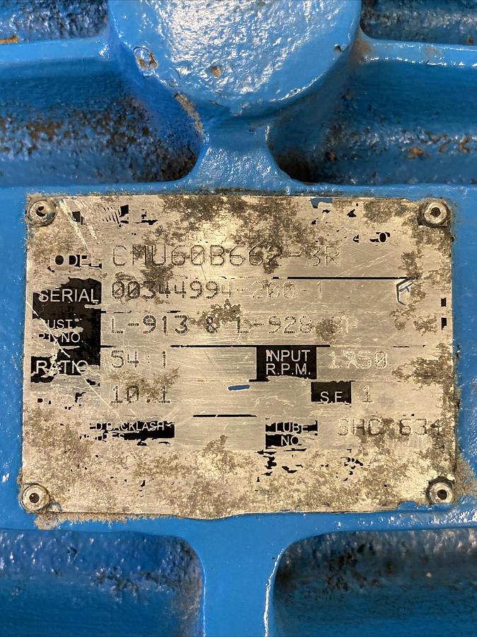 Used Ex-Cell-O,CMU60B662-3R,GearDrive with Motor Ratio 54:1 7.5HP 1750RPM